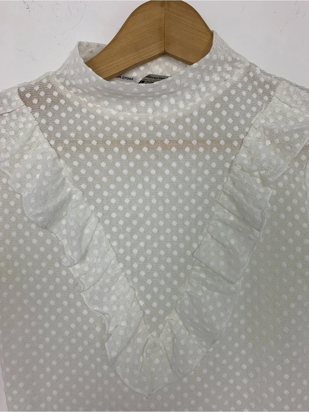 Stradivarius Sheer Ruffle Top - Picture 3 of 5